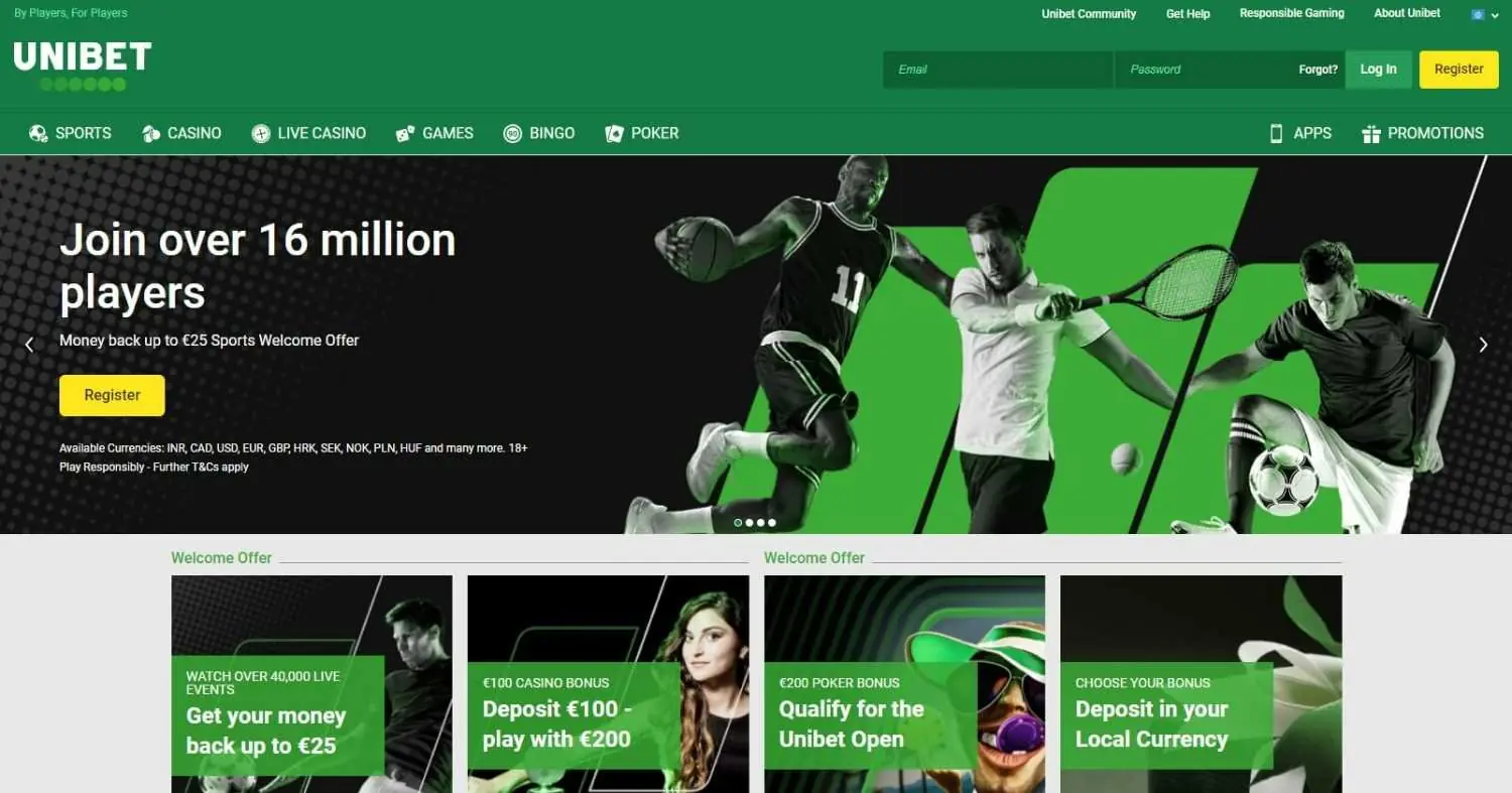 Unibet Casino Homepage