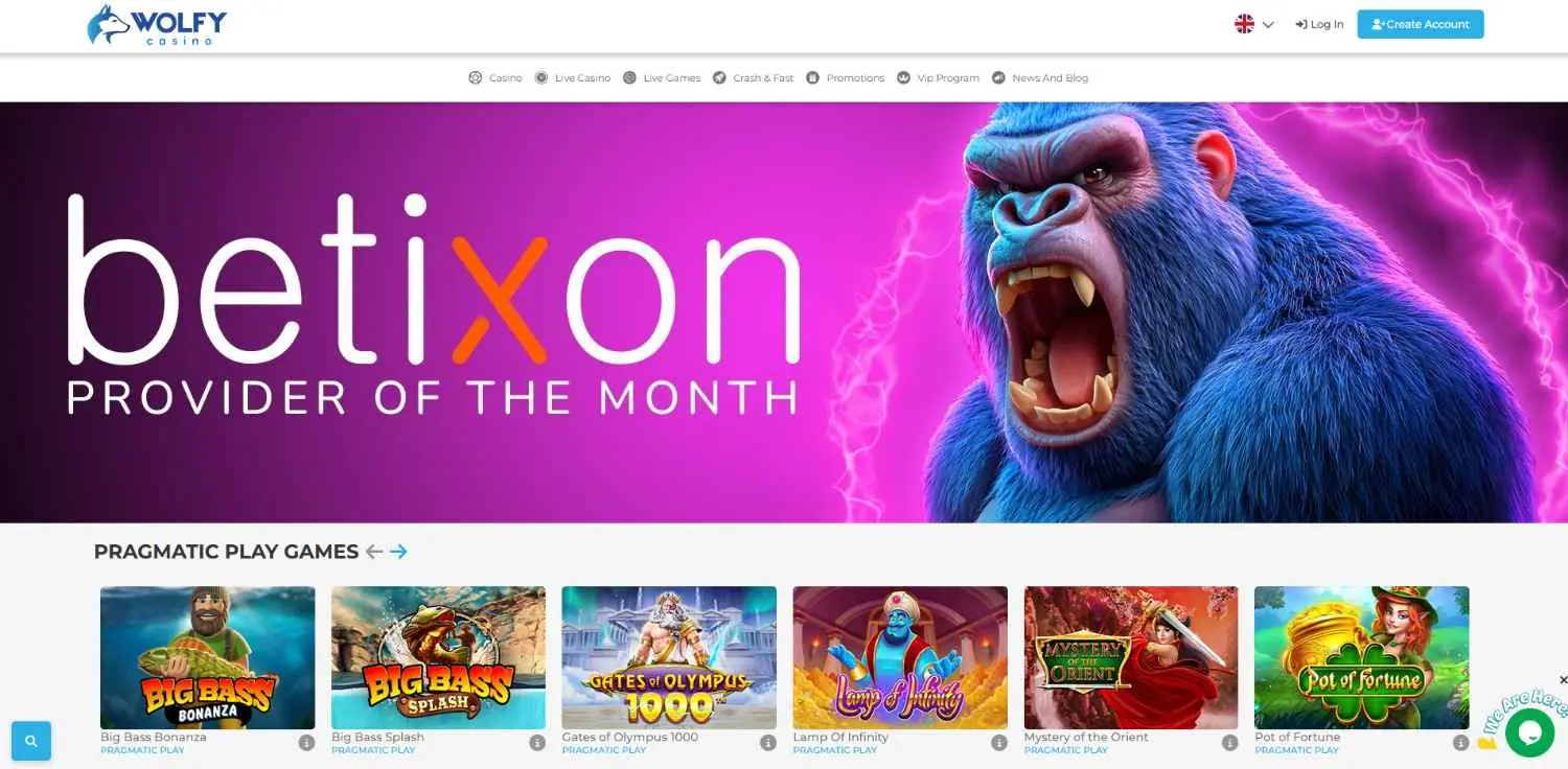 wolfy casino homepage