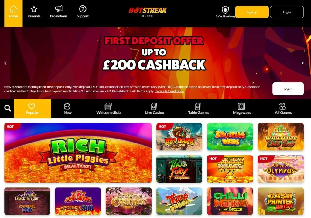 Hot Streak homepage