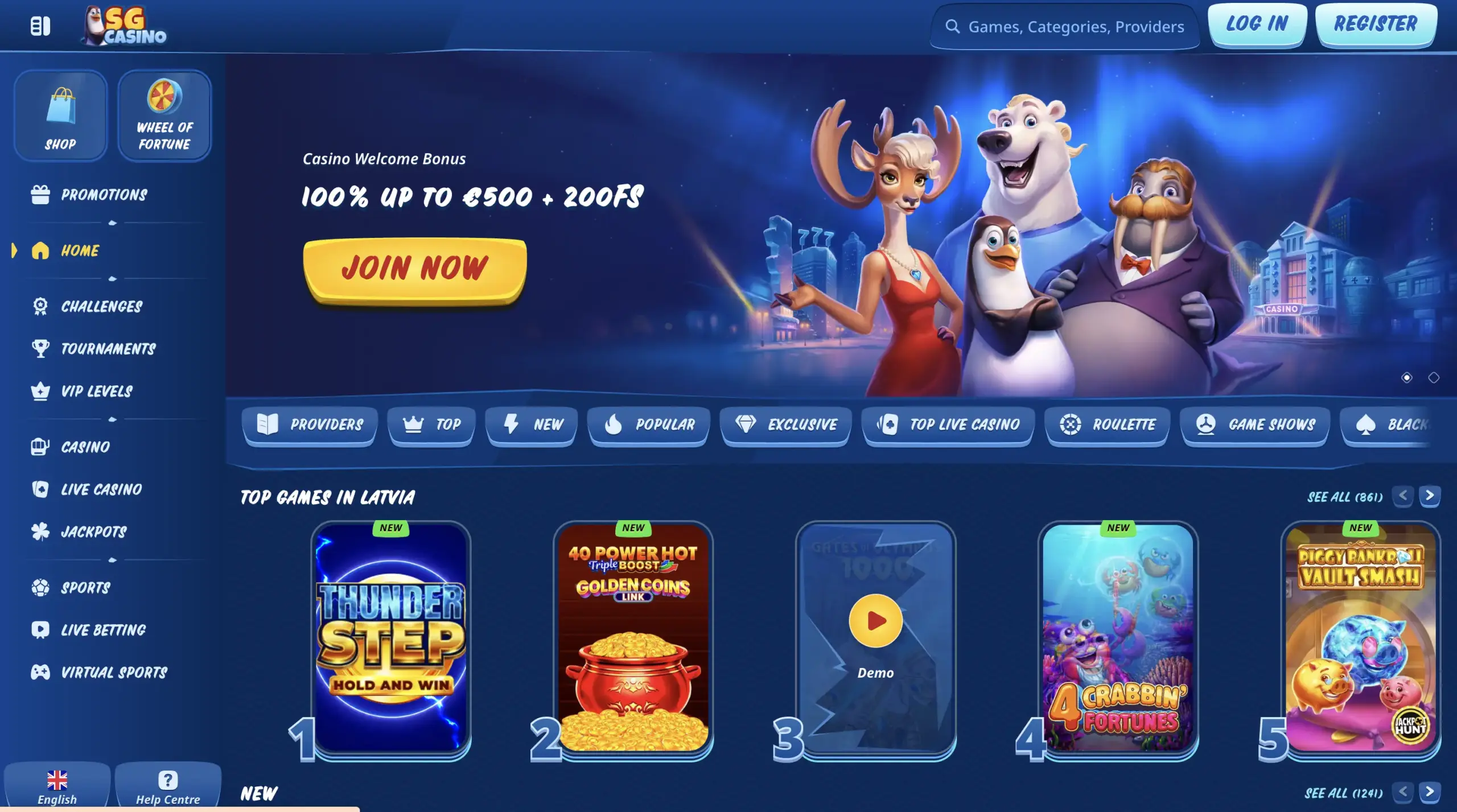 SG Casino Homepage