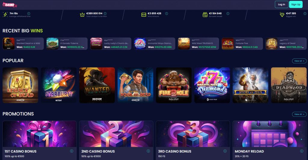 BoomsBet homepage
