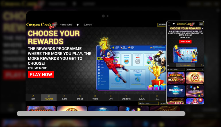Conquer Casino homepage