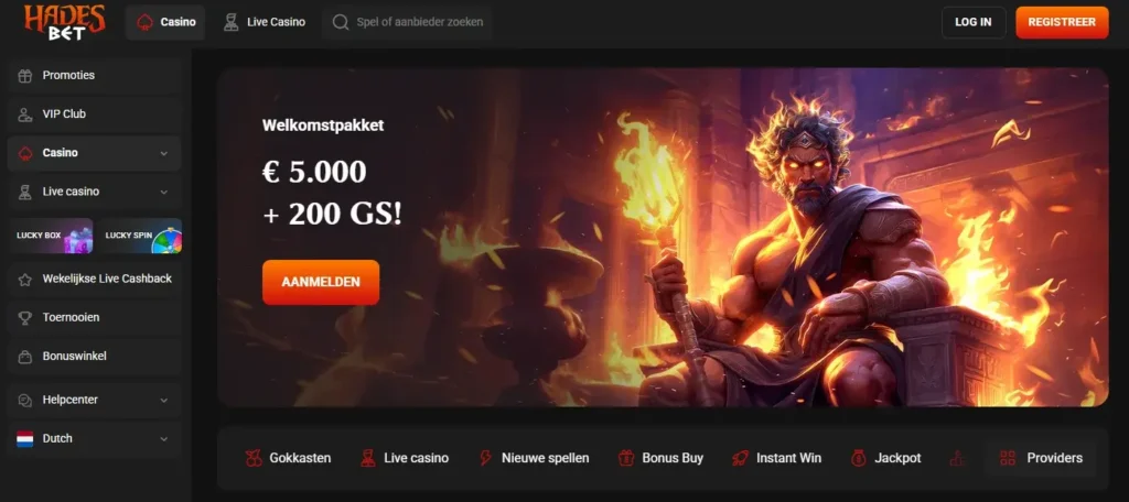 HadesBet homepage