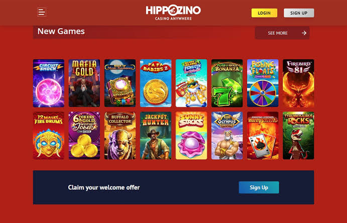 Hippozino Casino home page