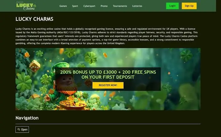 Lucky Charms homepage