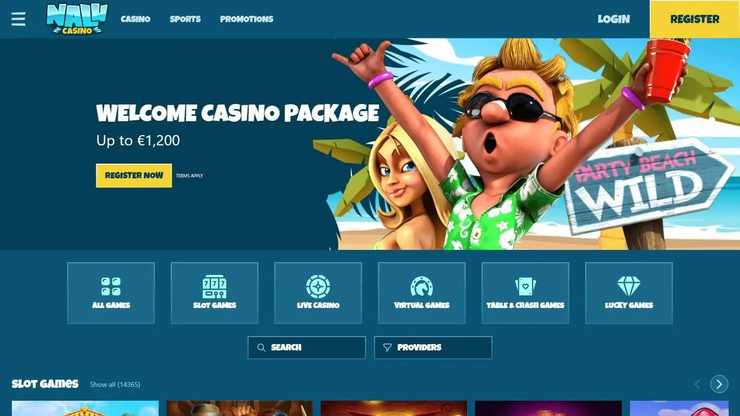 Nalu Casino homepage