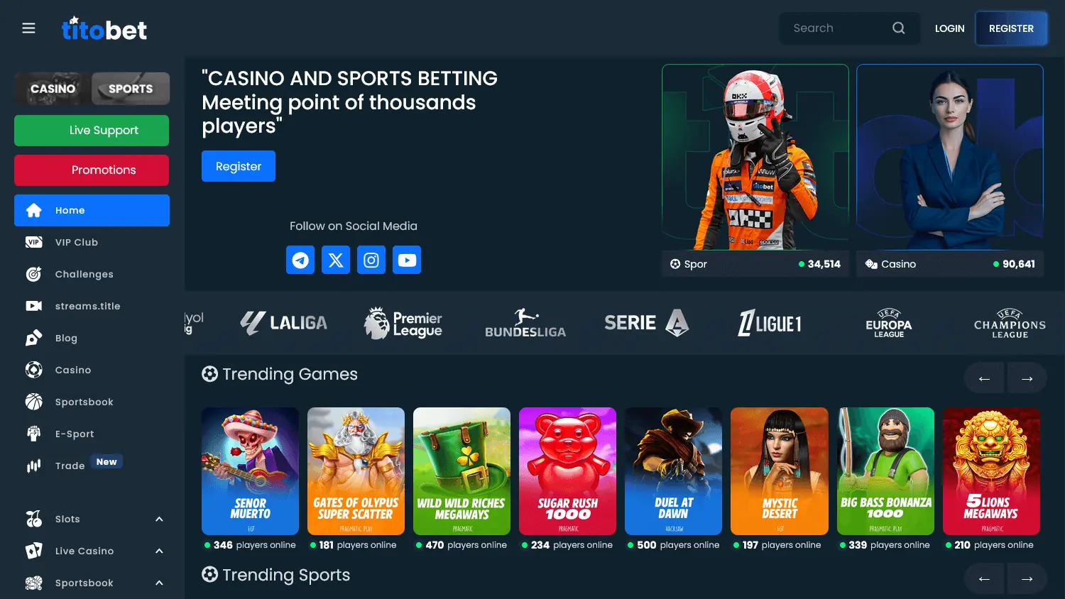 Titobet casino homepage