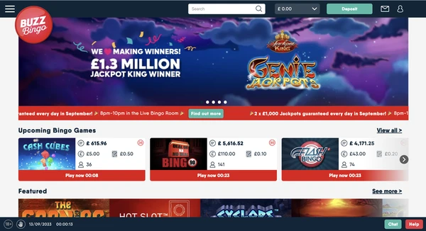 buzz bingo homepage