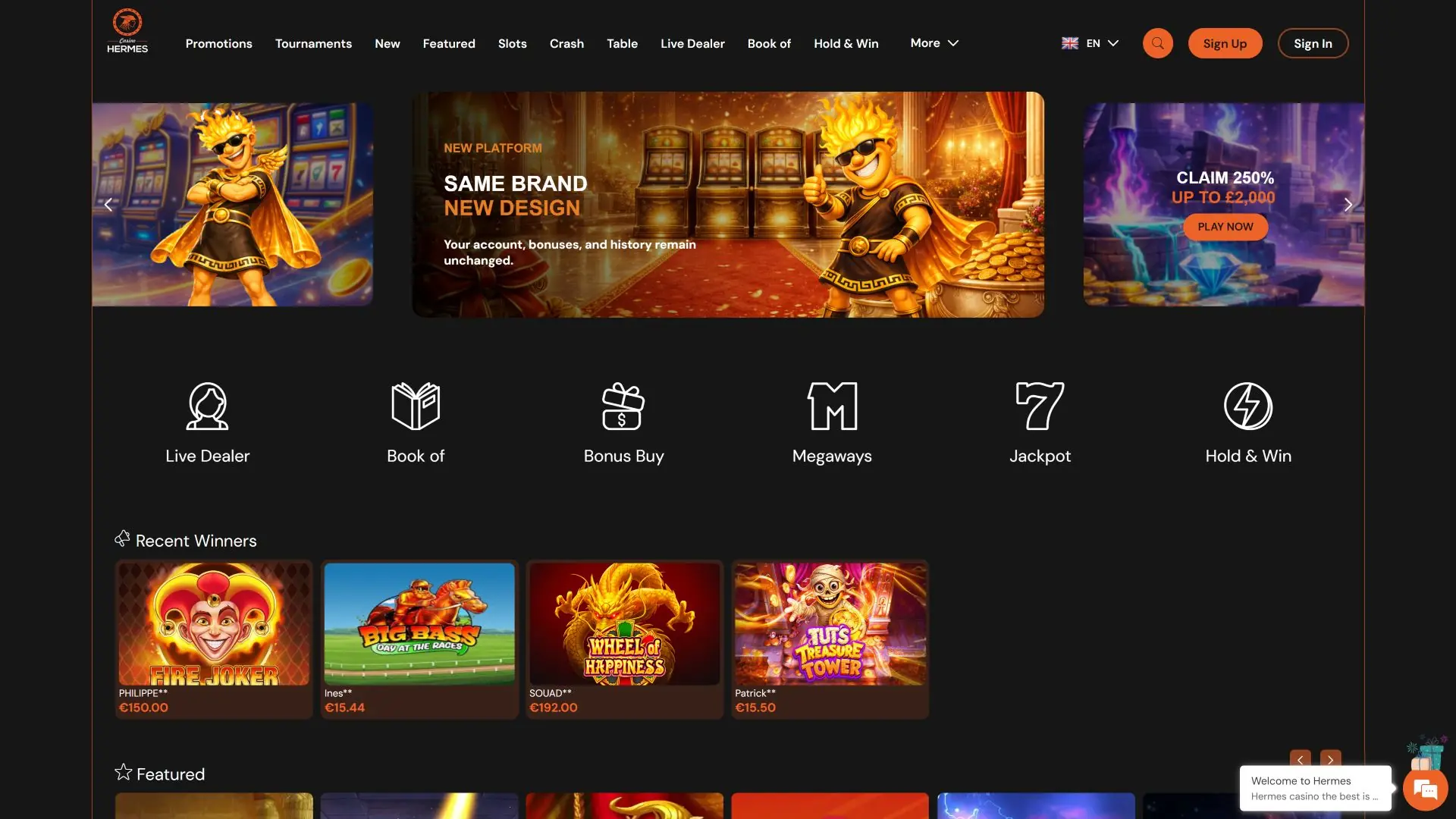 casino hermes homepage