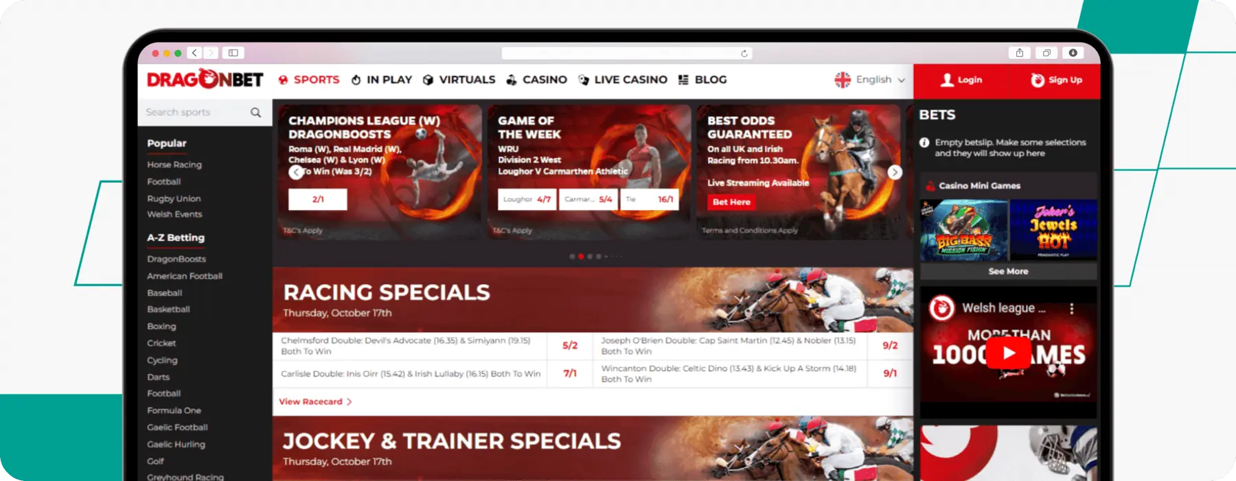 dragonbet homepage