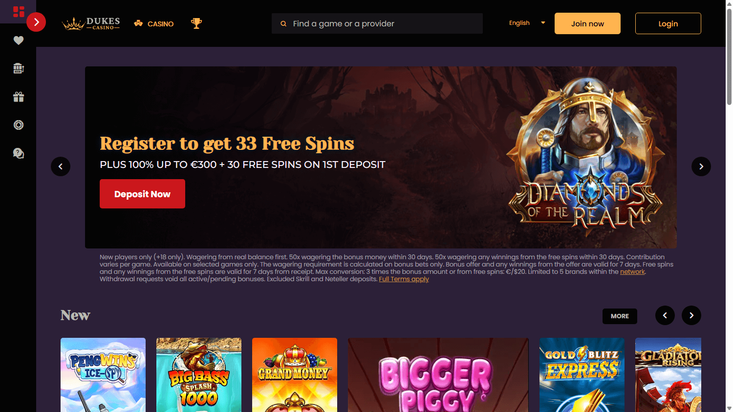 dukes casino homepage