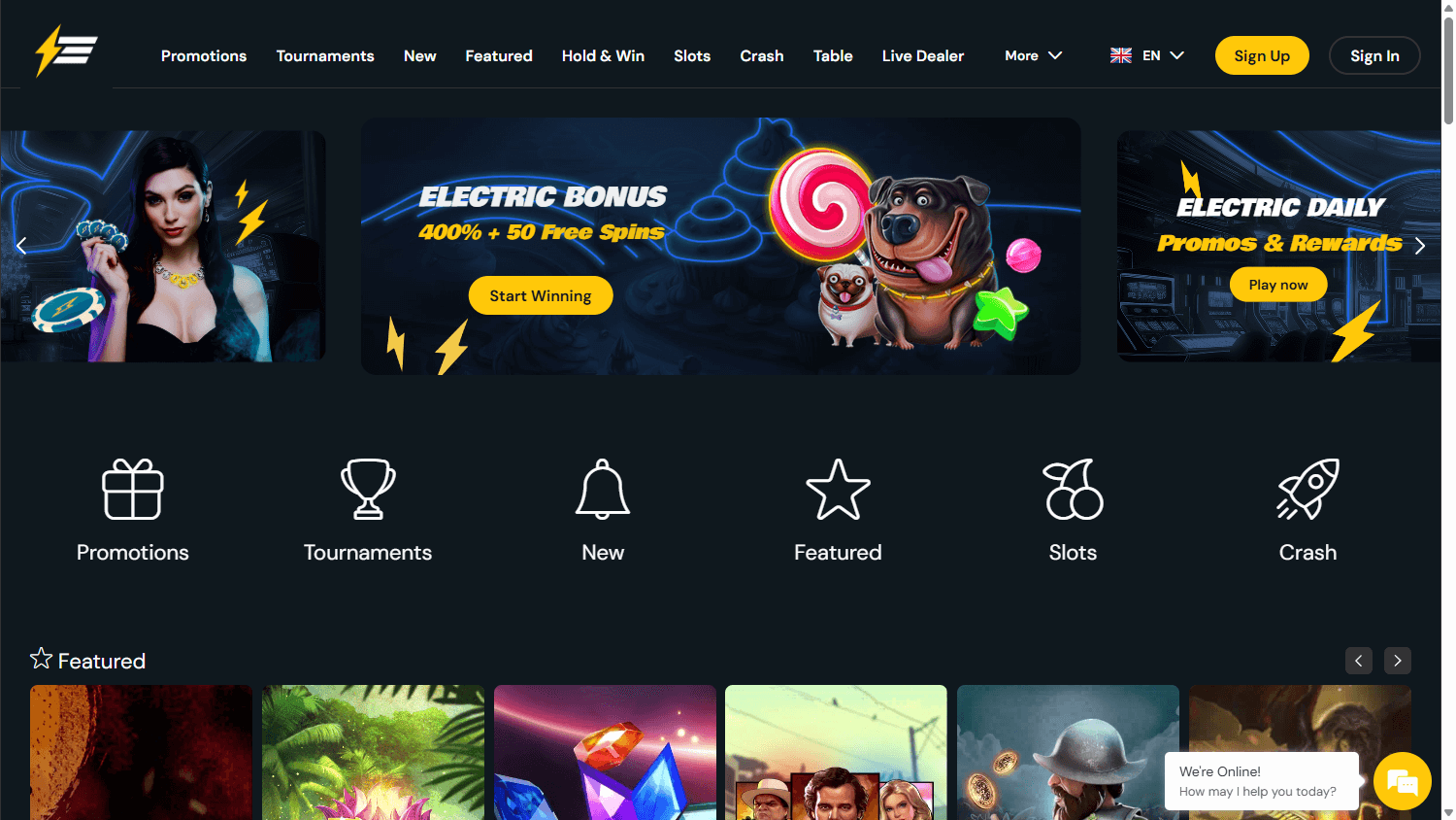 electric wins casino homepage