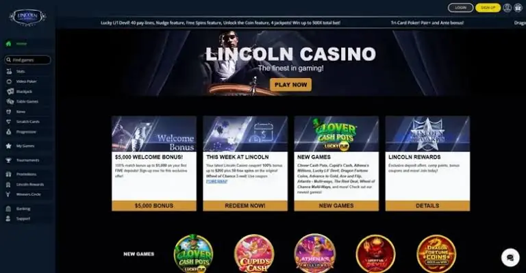 lincoln casino homepage