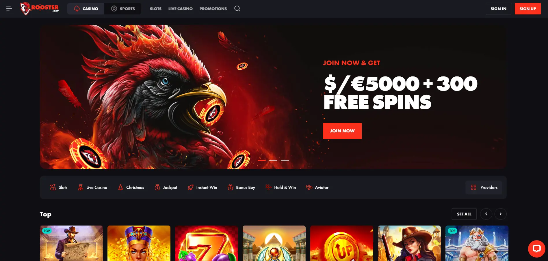 rooster.bet homepage