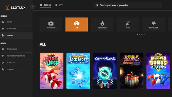 slotlux casino homepage