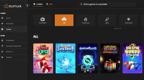 slotlux casino homepage
