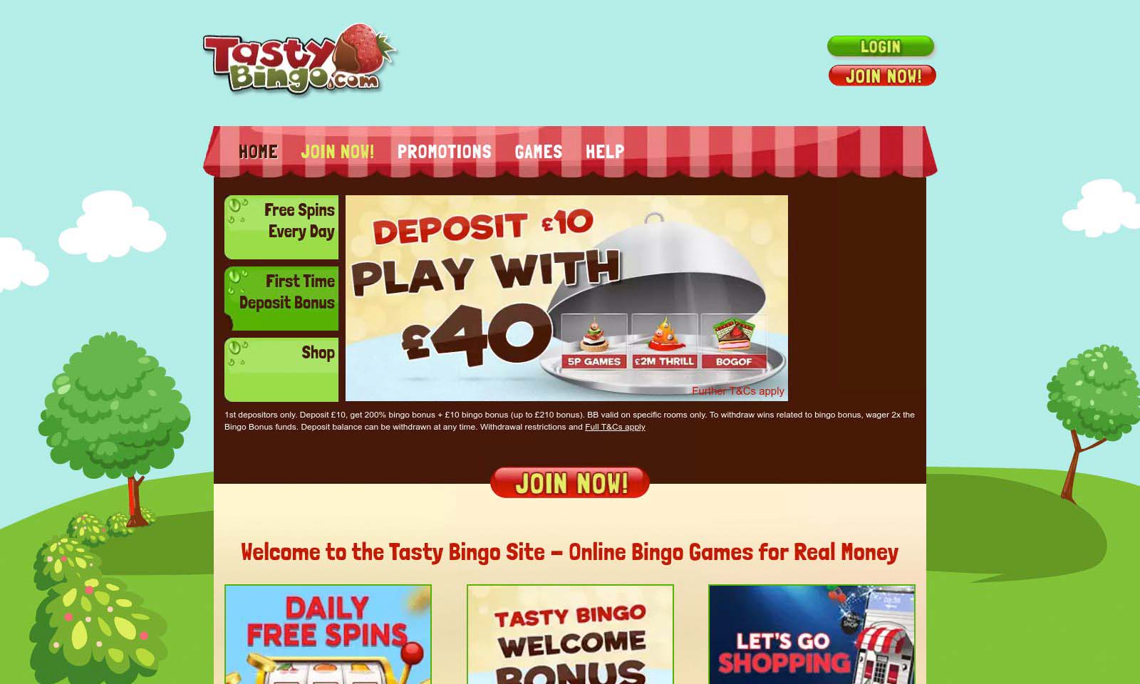 tasty bingo homepage