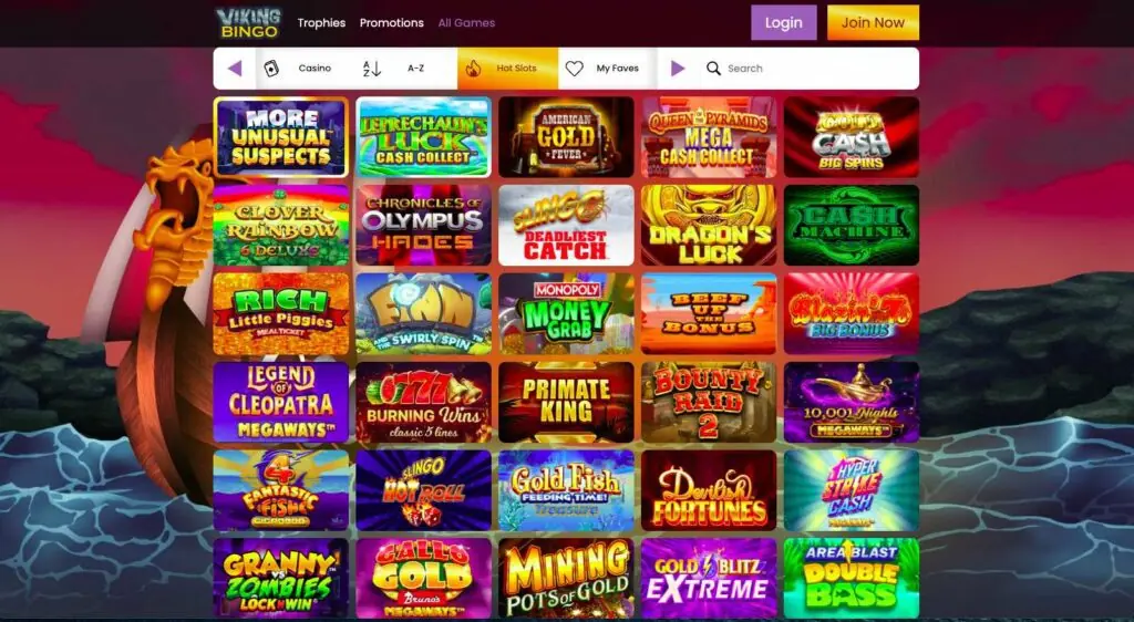 viking bingo homepage