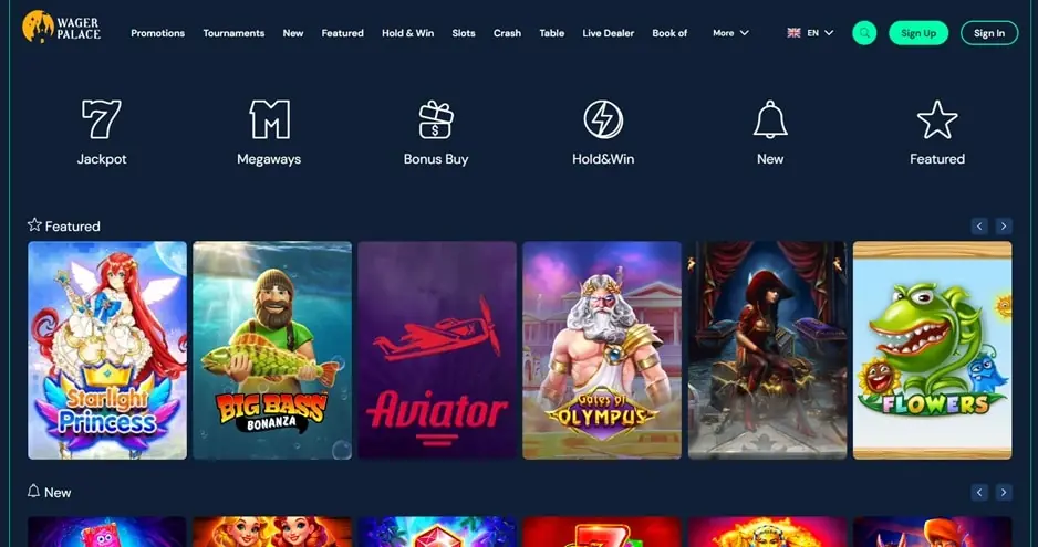 wager palace home page