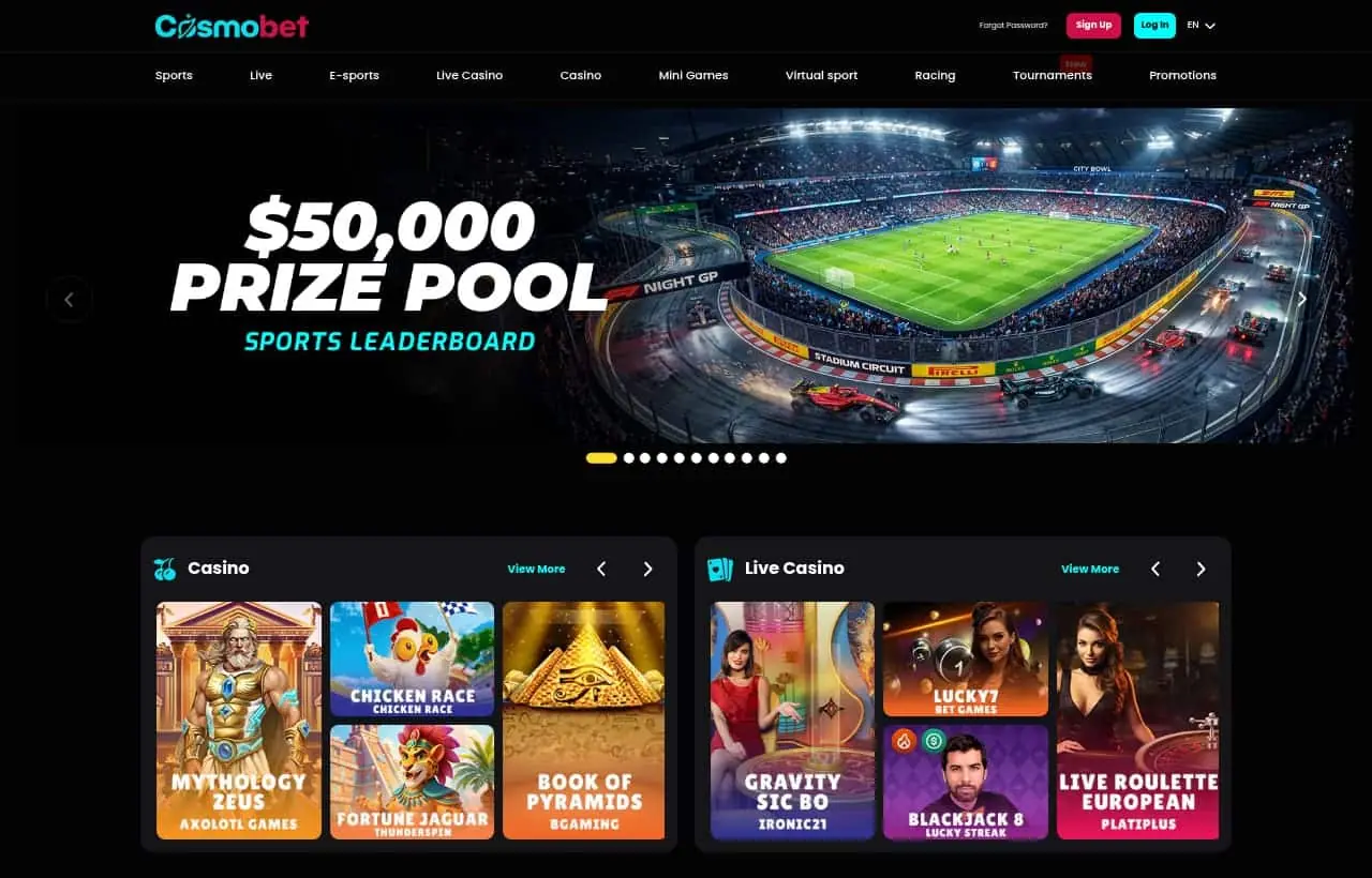 Cosmobet homepage