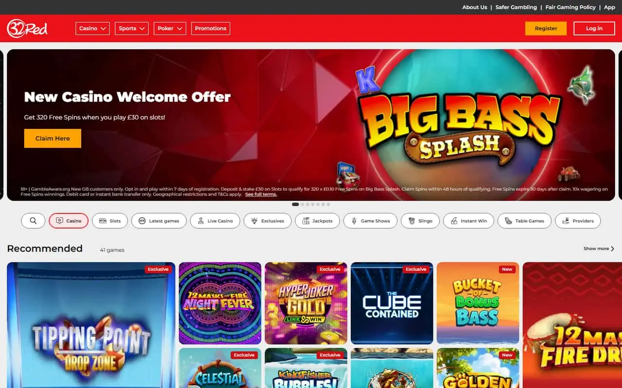 32Red homepage