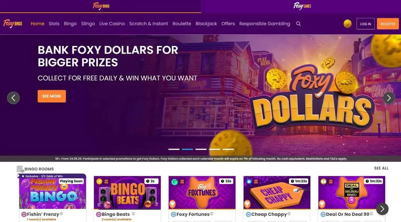 foxy bingo homepage