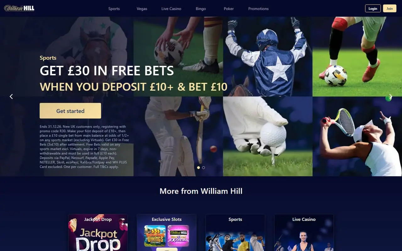 William Hill homepage