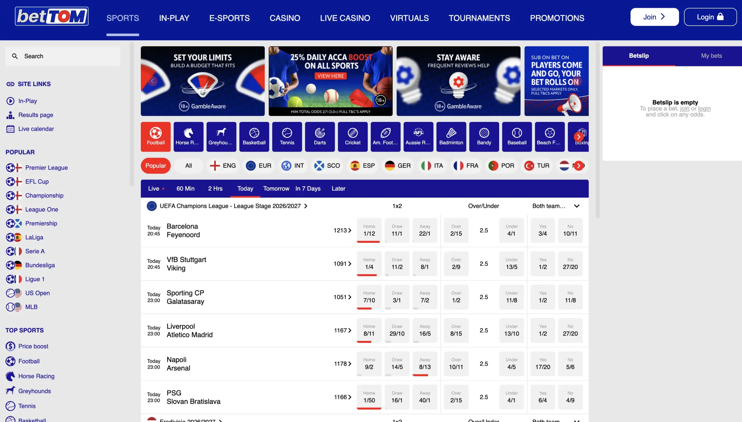 BetTOM Homepage