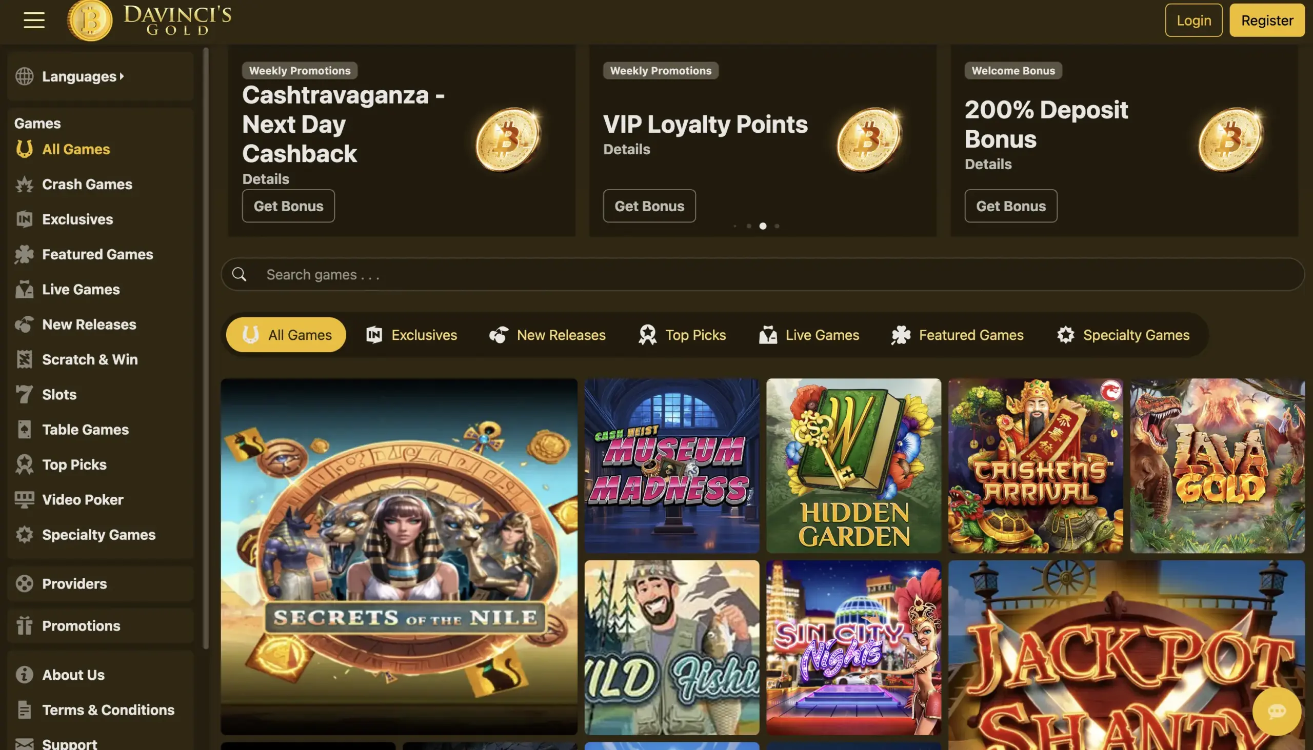 DaVinci's Gold Homepage