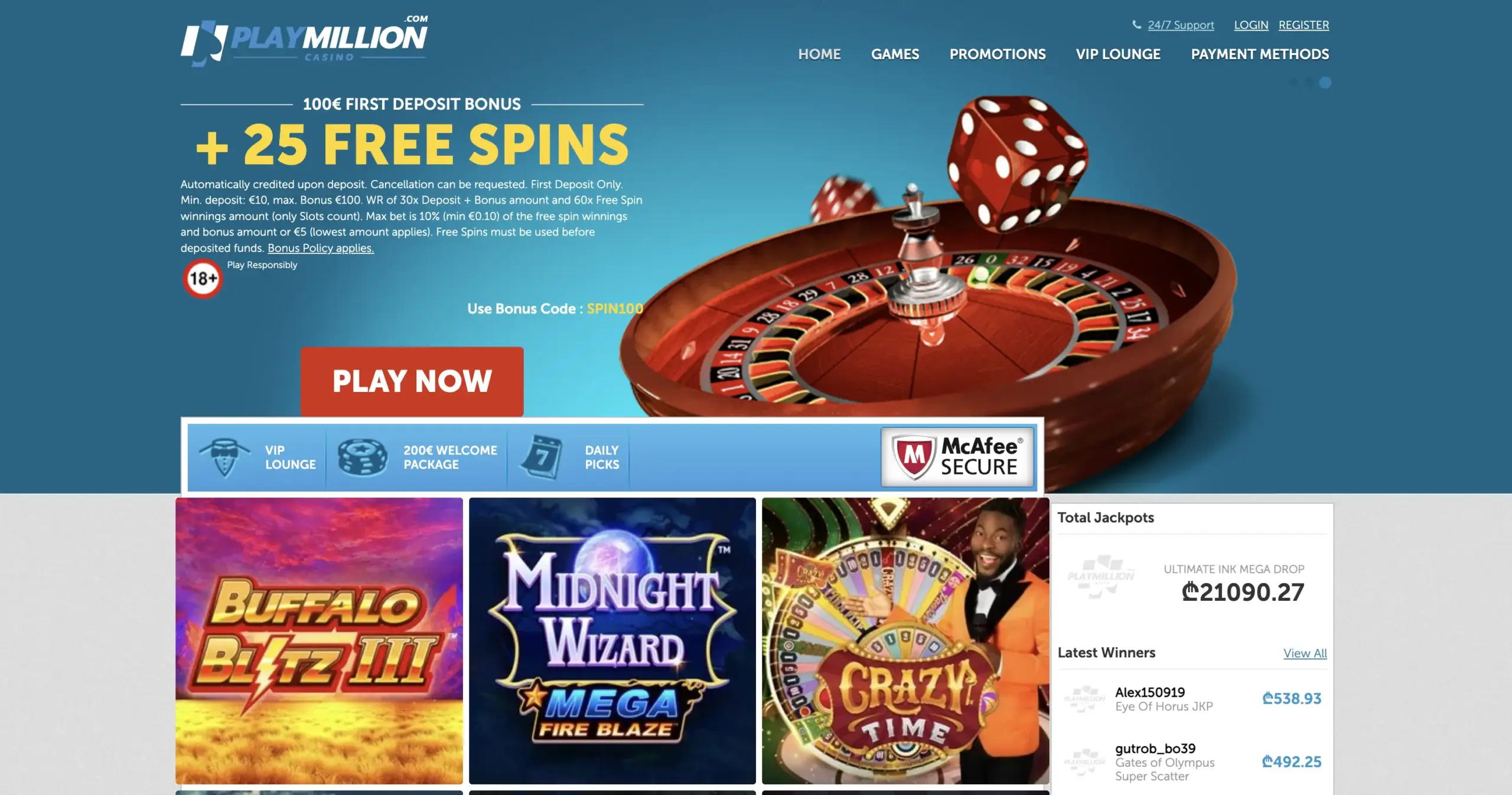 PlayMillion Homepage