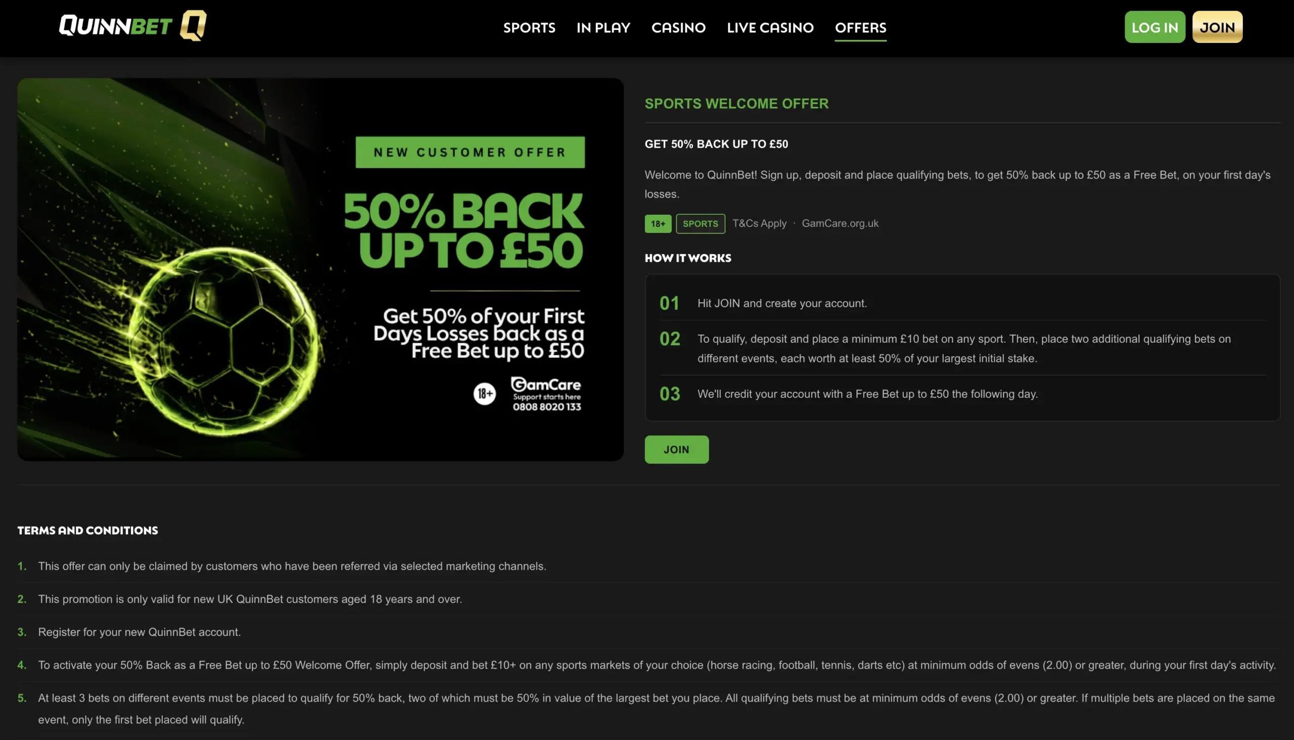 QuinnBet Homepage