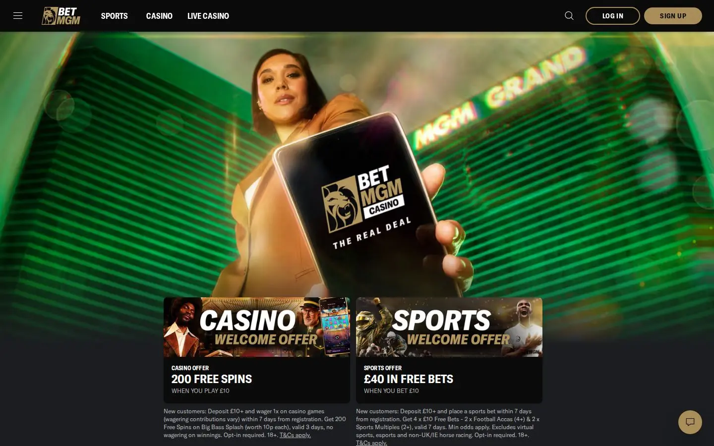 BetMGM homepage