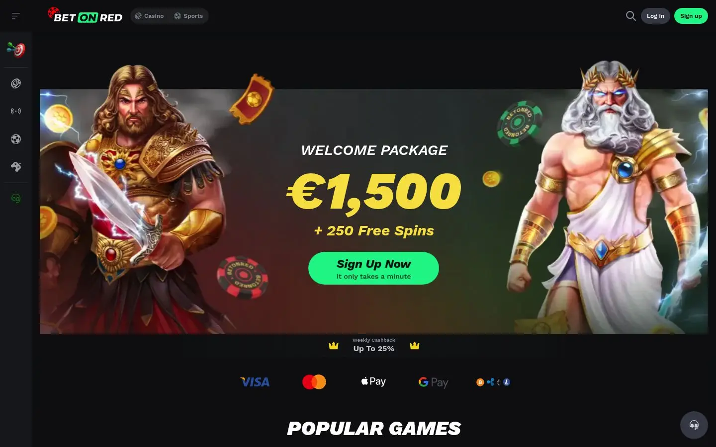 BetOnRed homepage