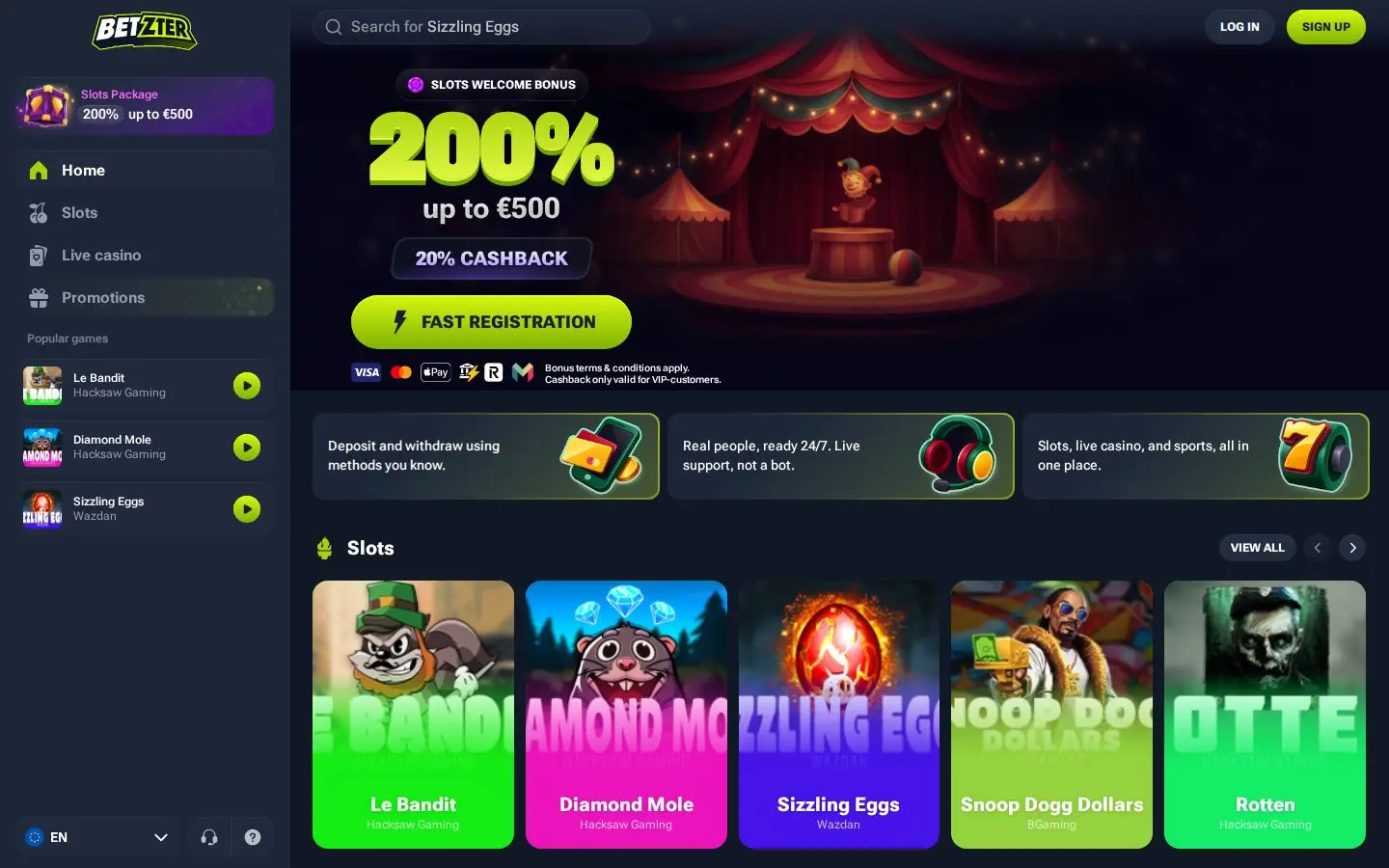 Betzter homepage