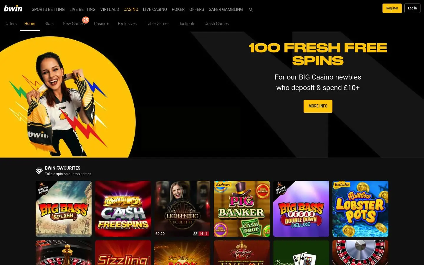 Bwin homepage