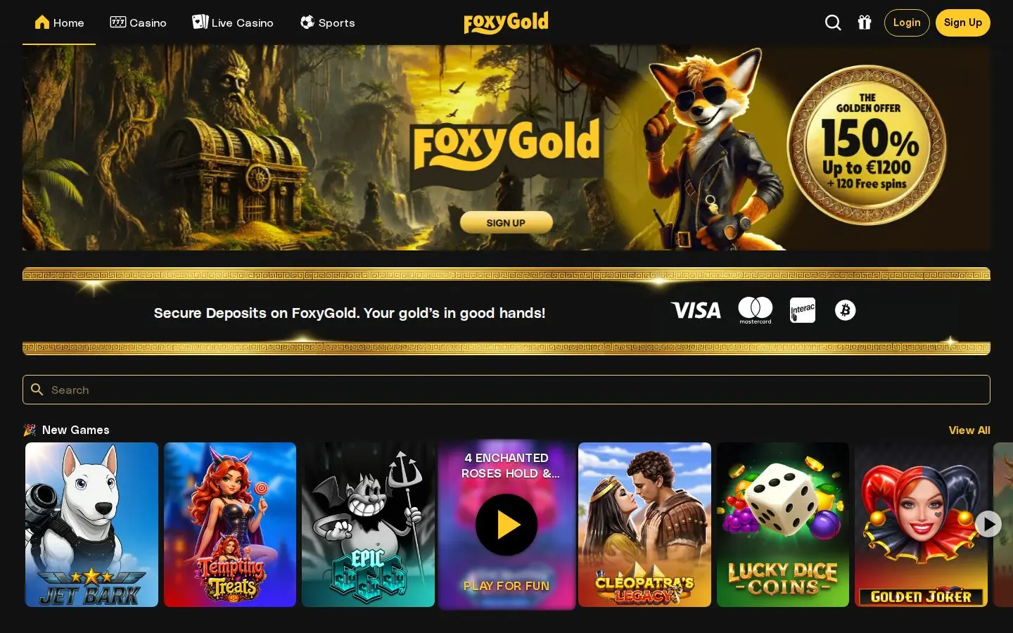 Foxy Gold homepage