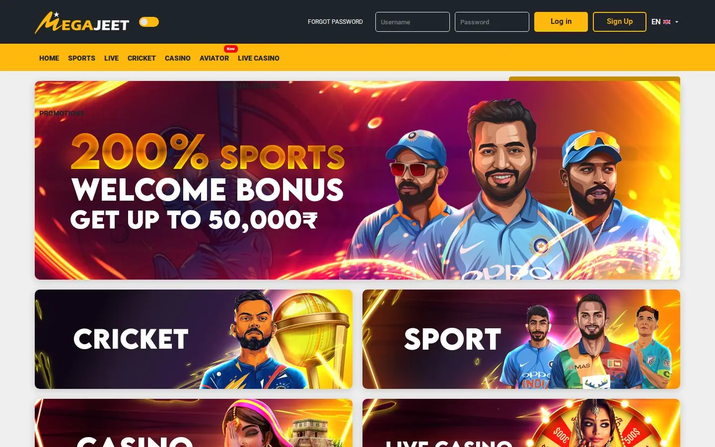 Megajeet homepage