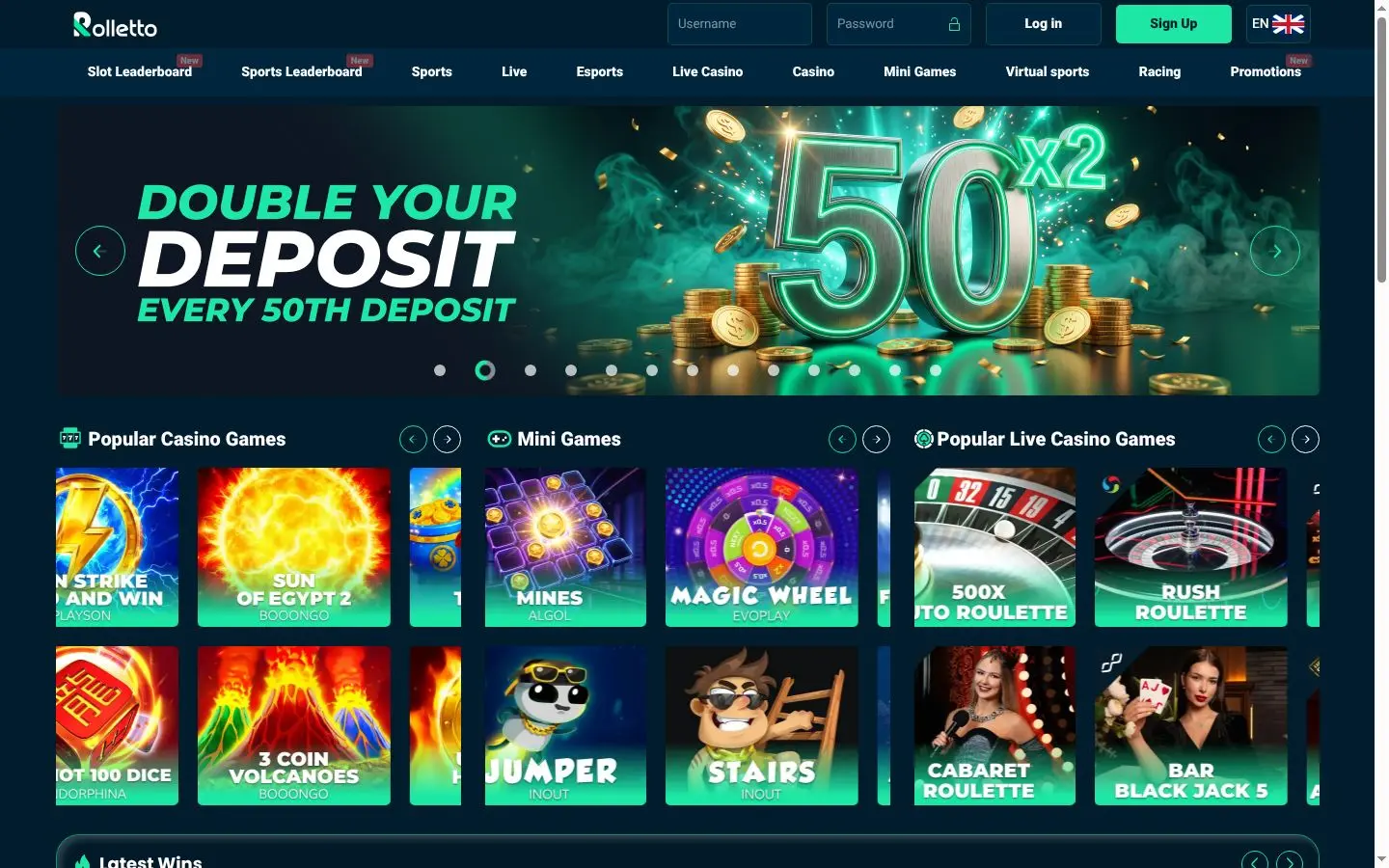 Rolletto homepage