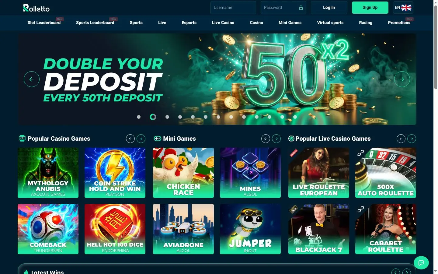 Rolletto homepage